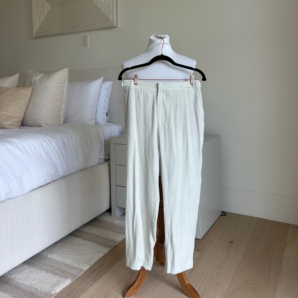 Cream Snakeskin Pants